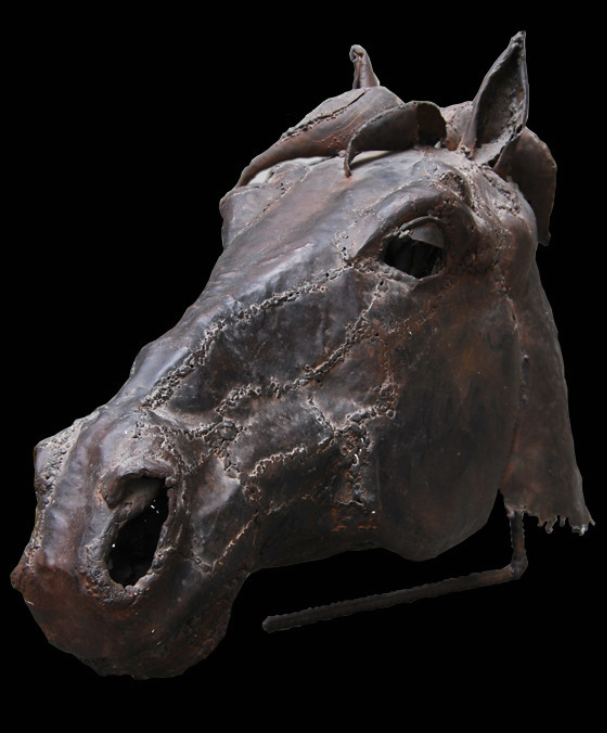 Arte Escultura, escultura cabeza de caballo, arte cabeza de caballo, escultura en chapa, Enrique Fernández Calatayud, horse head sculpture